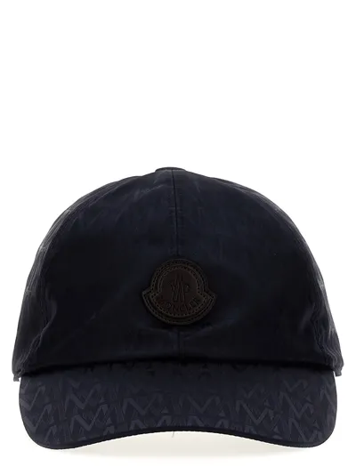 Moncler Logo Cap In Blue