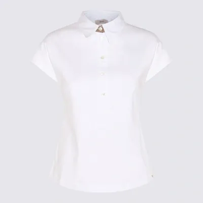 Herno Logo-tape Cotton Polo Top In White