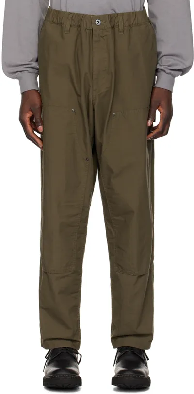 Yohji Yamamoto Khaki Panel Trousers In 1 Khaki