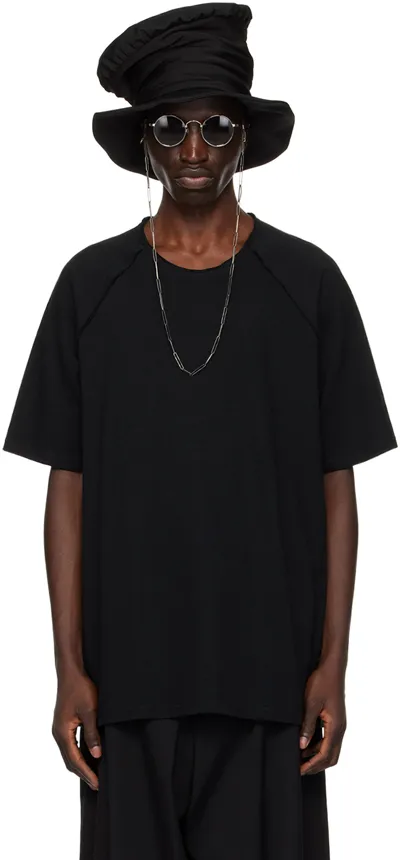 Yohji Yamamoto Black Raglan T-shirt In 1 Black