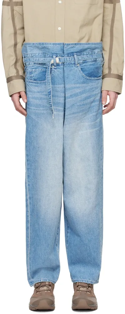 Meanswhile Blue Wrap Jeans In Indigo