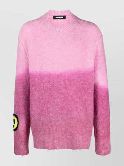 Barrow Logo-jacquard Ombré-knit Jumper In Pink