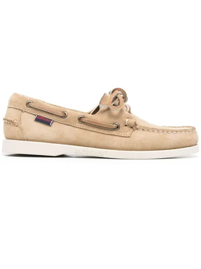 Sebago Flat Shoes Beige In Brown