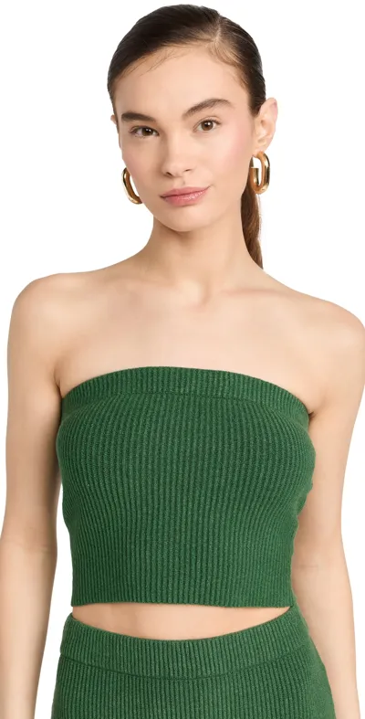 By Malene Birger Giovania Ribbed Knit Tube Top In Green