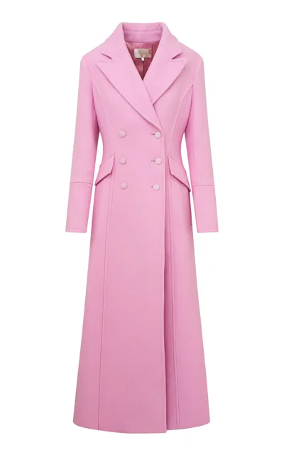 Loveshackfancy Angeli Tailored Wool-blend Coat In Light Pink