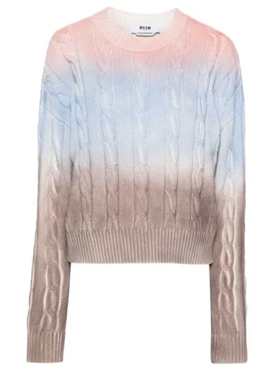 Msgm Cable-knit Jumper In Multicolor