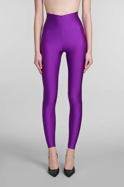 The Andamane Holly 80's Stretch Jersey Leggings In Purple