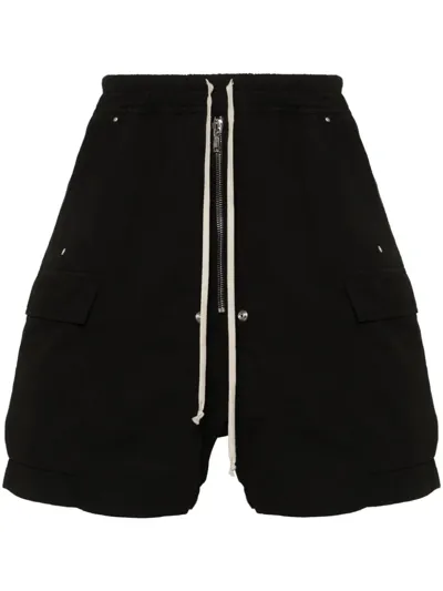 Rick Owens Drkshdw Drawstring Cargo Shorts In Black