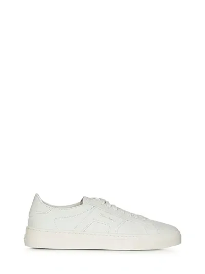 Santoni Double Buckle Low-top Sneakers In White