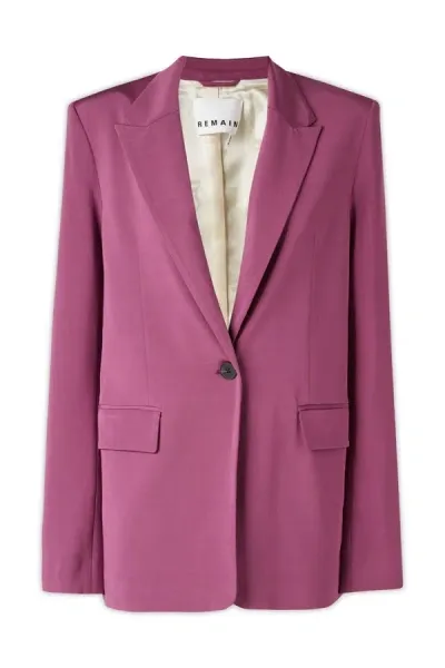 Remain Birger Christensen Single Breasted Tailored Blazer In Purple