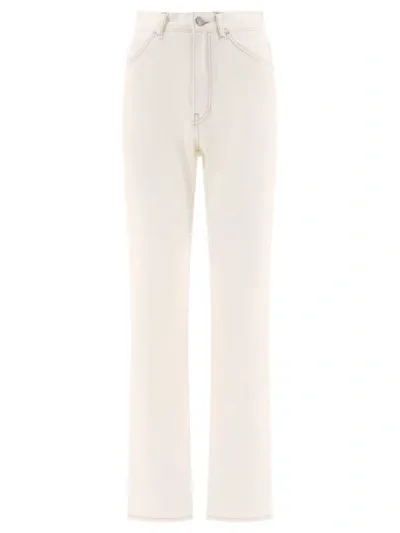 Acne Studios 1977 High Waisted Denim Straight Jeans In White