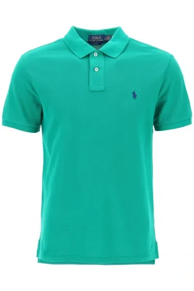 Polo Ralph Lauren Pique Cotton Polo Shirt In Green