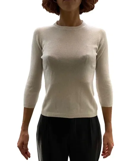 La Rose Maglia 3/4 Cashmere Cappuccino In Neutral