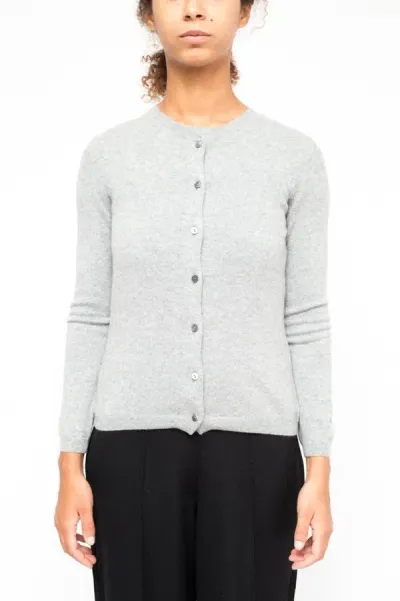 La Rose Cardigan Cashmere Grigio In Gray