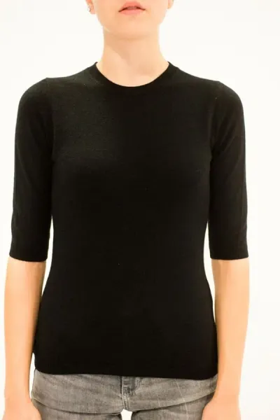 La Rose Maglia 3/4 Cashmere Nero In Black