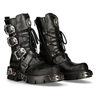 Pre-owned New Rock Rock Boots Unisex Punk Gothic Stiefel - Style 391 S1 Schwarz