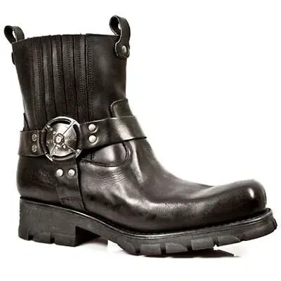 Pre-owned New Rock Rock Boots Unisex Punk Gothic Stiefel - Style 7605 S1 Schwarz