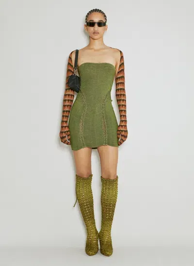 Isa Boulder Turner Knit Dress In Green