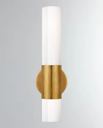 Visual Comfort Signature Penz Medium Cylindrical Sconce By Aerin In Polished Nickel