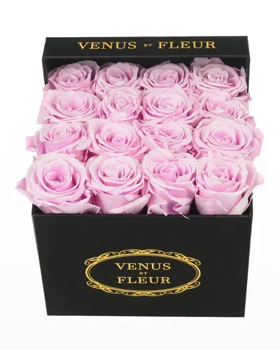 Venus Et Fleur Classic Small Square Rose Box In Lilac