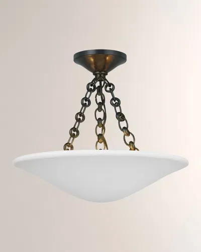 Visual Comfort Signature Mollino 16" Semi Flush Mount By Aerin In Bronze