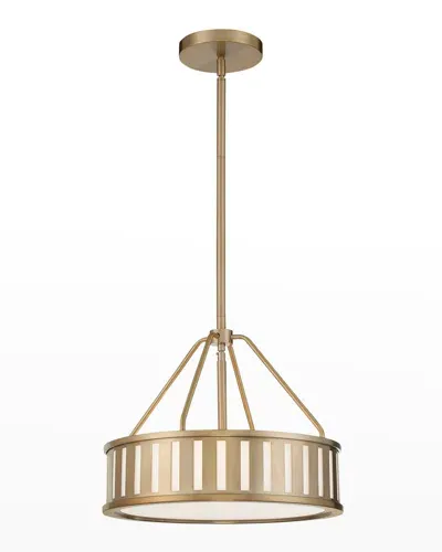 Crystorama Kendal 3-light Polished Nickel Pendant Light In Vibrant Gold