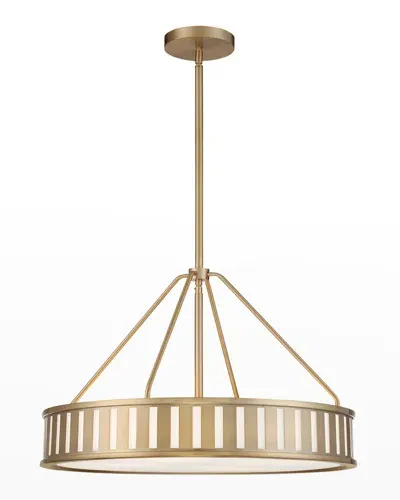 Crystorama Kendal 4-light Polished Nickel Pendant Light In Vibrant Gold