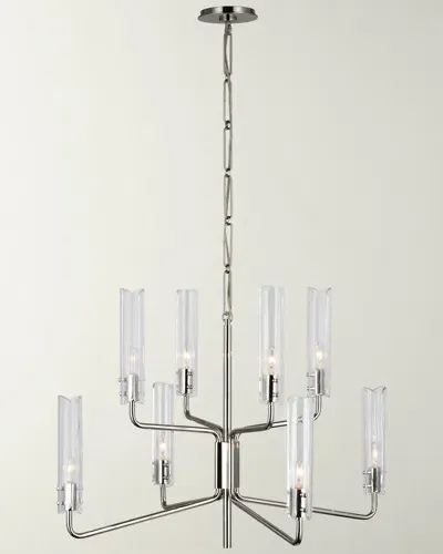 Visual Comfort Signature Casoria Medium Two-tier Chandelier By Aerin In Polished Nickel