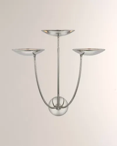 Visual Comfort Signature Keira 3-light Large Triple Sconce By Thomas O'brien - 23" In Polished Nickel