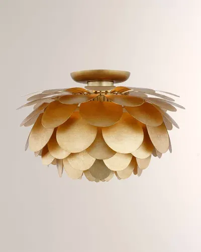 Visual Comfort Signature Cynara Large Flush Mount By Chapman & Myers - 17" In Gold