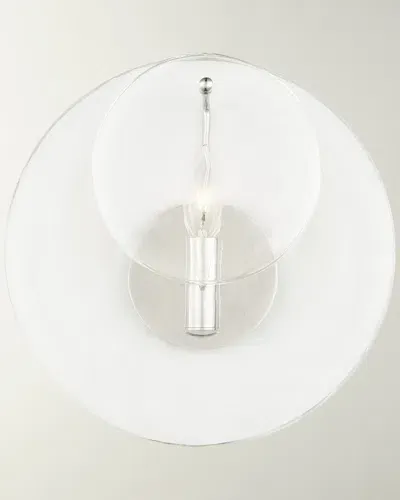 Visual Comfort Signature Loire Clear Striped Sconce By Aerin In Polished Nickel