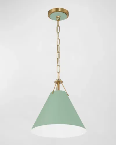 Crystorama Xavier 1-light Pendant Light In Vibrant Gold  Green