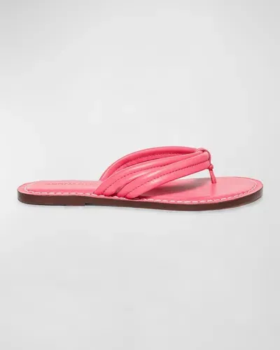 Bernardo Miami Leather Slide Sandals In Peony Antique Calf