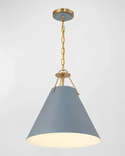 Crystorama Xavier 3-light Pendant Light In Vibrant Gold  Blue