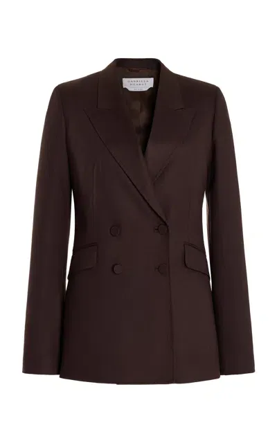 Gabriela Hearst Stephanie Blazer In Chocolate Superfine Wool In Black