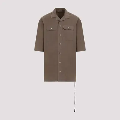 Rick Owens Drkshdw Brown Magnum Tommy Cotton Shirt In Grey