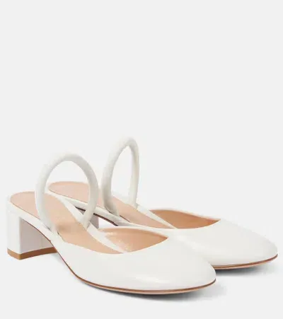 Gianvito Rossi Tivoli 45 Leather Mules In White