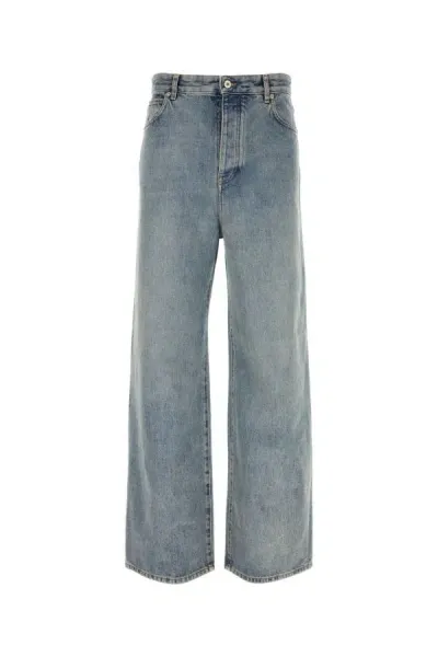 Loewe Man Denim Wide-leg Jeans In Blue