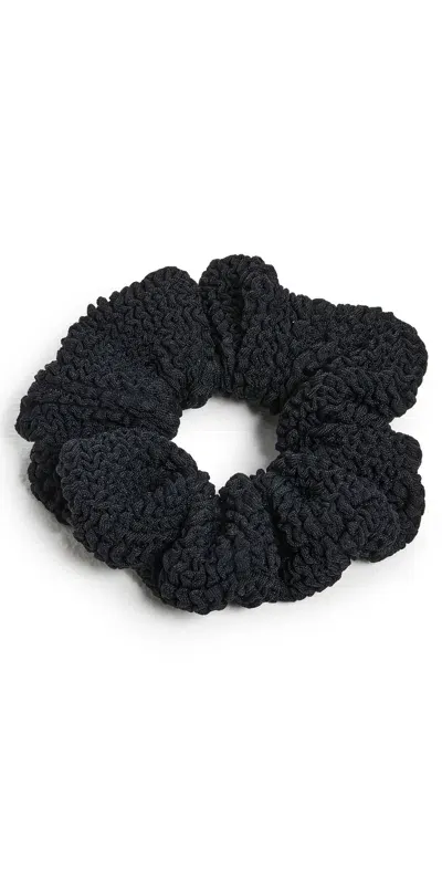 Hunza G T Crinkle Black Scrunchie Black