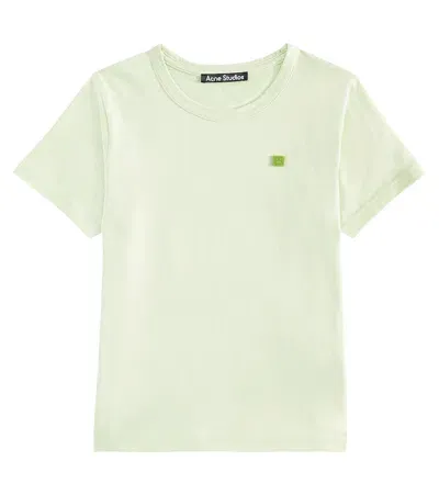 Acne Studios Kids' Nash Face Cotton Jersey T-shirt In Green