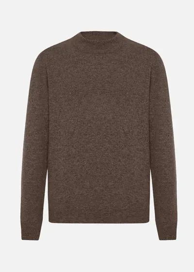 Malo Maglia Lupetto In Cashmere E Seta In Brown