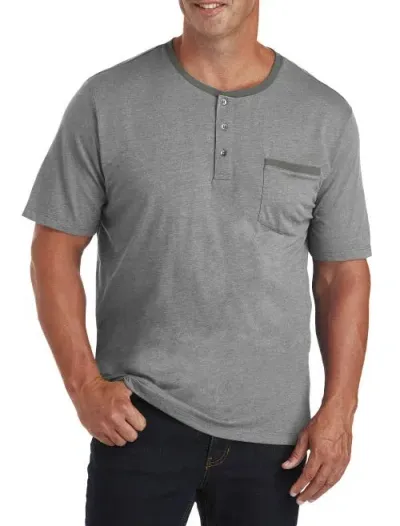 Harbor Bay Slub Henley Shirt In Grey Heather