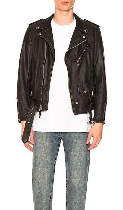 Schott Vintage Fit Moto Jacket In Black