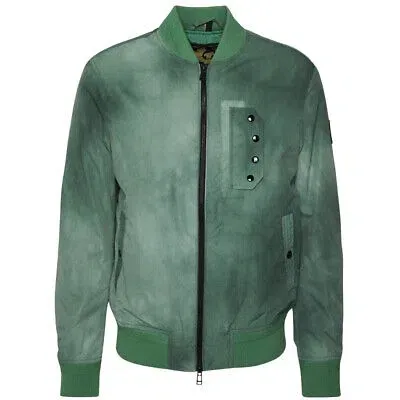 Pre-owned Belstaff Herren Bomber 102876 Green Jacke In Grün