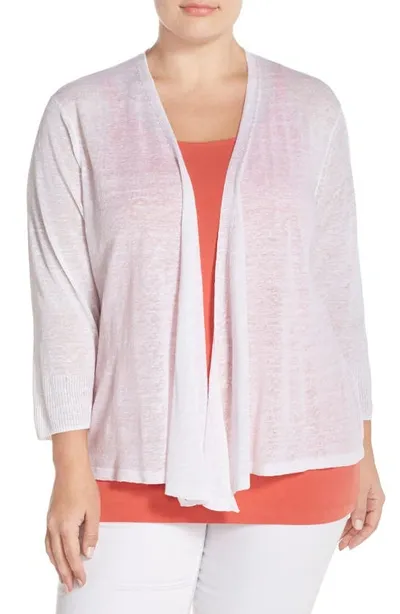 Nic + Zoe Nic+zoe '4-way' Three Quarter Sleeve Convertible Cardigan In Paper White