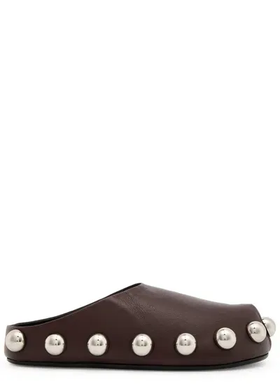 A.w.a.k.e. A.w.a.k.e Mode Gabi Studded Leather Clogs In Brown