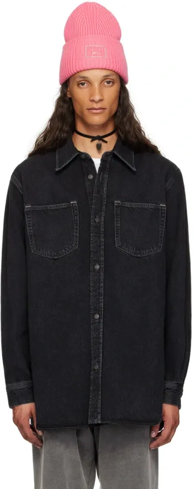 Acne Studios Black Button Denim Shirt