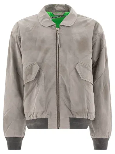 Acne Studios Bomber With Contrasting Interior In Grey