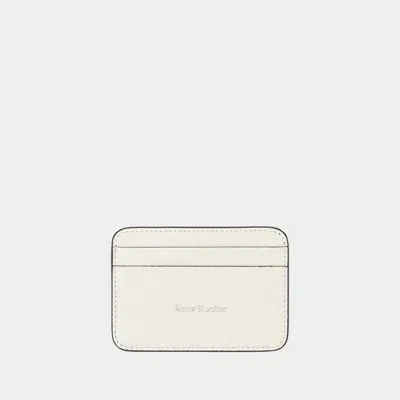 Acne Studios Logo Embossed Leather Cardholder In White