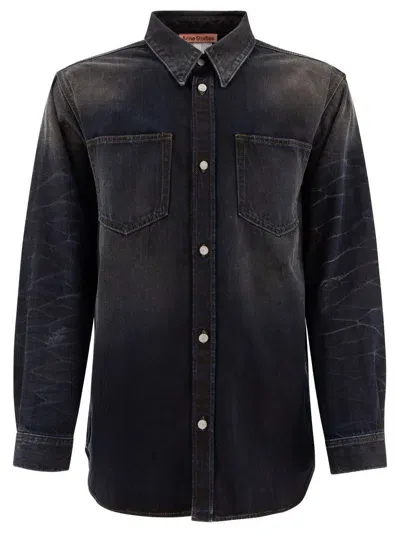 Acne Studios Oversized Denim Shirt In Blue